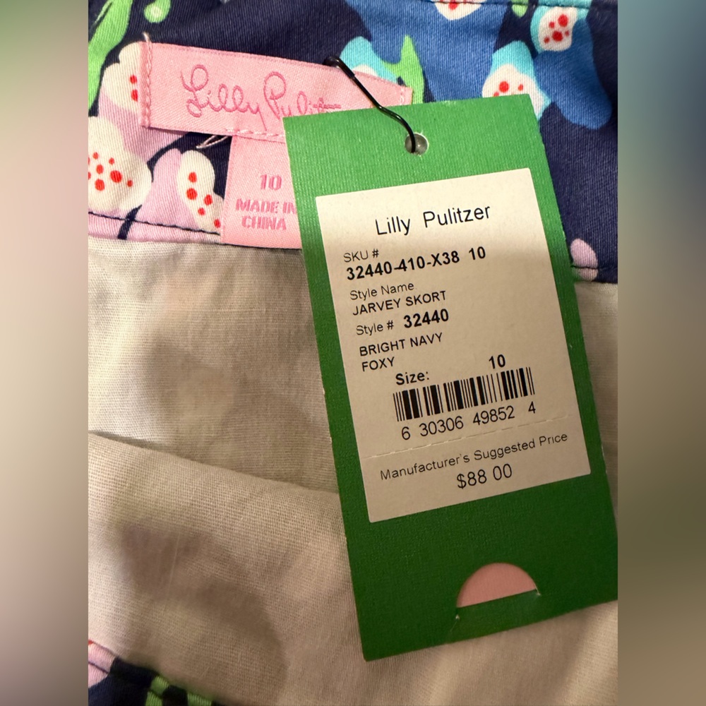 *NWT* Lilly Pulitzer JARVEY Skort in Bright Navy and Foxgloves Print - Picture 5 of 7